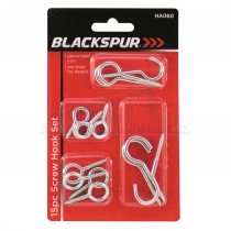 Blackspur 15pc Screw HOOKS Set