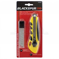 Blackspur Retractable Snap Off Knife (with 3 Spare Blades)