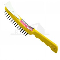 Blackspur 4 Row Plastic Wire Brush with Scraper