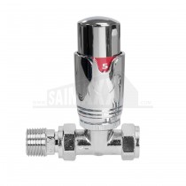 Callisto STRAIGHT Thermostatic Radiator Valve TRV all CHROME 15mm