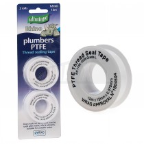 Rhino Plumbers PTFE Tape Roll 12m x12mm 2pc CARDED