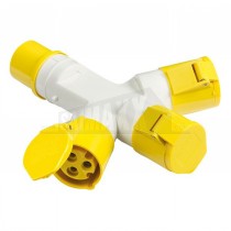 110v Multi Socket Yellow 3-Way SPLITTER
