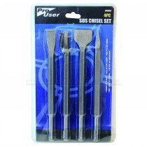 Pro User 4pc SDS Plus Chisel Set (1x Pointed, 2x Flat & 1x Half Round)