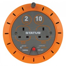 Status 10m 10A 2 Socket Cassette Cable Reel
