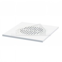 McAlpine Shower Floor Gully Grating 150mm Square White ABS Plastic