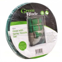 Green Blade Green Garden Hose Pipe (1/2" 3Ply) 15 Metre with Spray Nozzle Set