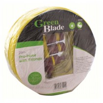 Green Blade YELLOW Pro Hose Pipe (1/2" 3Ply) 25m with Fittings Set