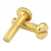 2BA Brass Slotted Round Headed Screws 1" Long 100pc Pack