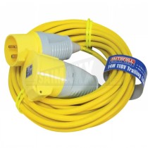 Yellow 110v Trailing Extension Lead 32amp 14m (2.5mm Cable) >