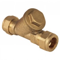 Compression Brass Y Pattern Inline Filter Strainer 22mm