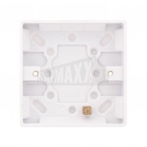 SMOOTH EDGE Surface Pattress 1 gang 16mm Deep White Plastic