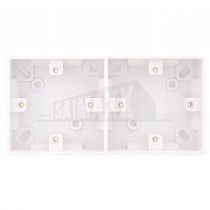 SMOOTH EDGE Surface Pattress 2x1 gang 25mm Deep DUAL White Plastic