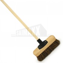 Readymade 9" Deck Scrub Broom with Handle with SHORT STIFF Bristles