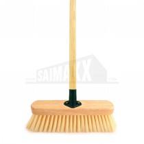 Readymade 12" Soft Cream Varnished Broom with Handle