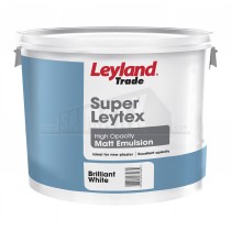Leyland Trade Super Leytex Matt Emulsion Paint Pure Brilliant White 10 Litre