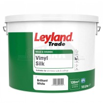 Leyland Trade Vinyl Silk Emulsion Paint Pure Brilliant White 10 Litre