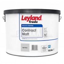 Leyland Trade Contract Matt Emulsion Paint Light Grey 10 Litre