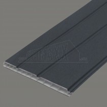 300mm x 5m Hollow Soffit uPVC Woodgrained Anthracite Grey