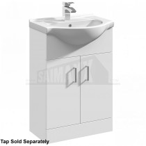 Mayford Vanity Unit 550mm 2 Door Free Standing Gloss WHITE