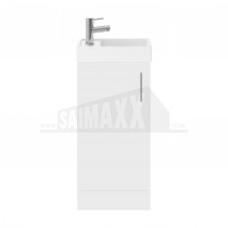 Vault Vanity Unit 400mm 1 Door Floor Standing Gloss WHITE