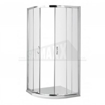 Ella Satin Chrome Finish Clear 5mm Glass QUADRANT Shower Enclosure 800mm