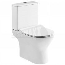 Freya Rimless Close Coupled Push Button Toilet with Soft Close Seat