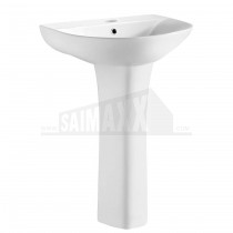 Freya 550mm Hand Basin One Taphole (1TH) with Long Pedestal Set