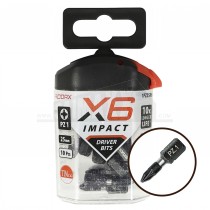 Addax X6 Impact Duty Screwdriver Bits PZ1 25mm 10pc