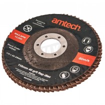 Amtech 115mm (4.1/2") 40 Grit Flap Disc (Fits 4.1/2" Angle Grinders)