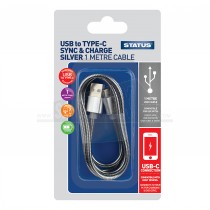 Status USB to USB-C Sync & Charge 1 metre Cable SILVER