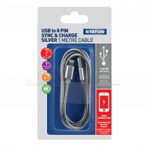 Status to 8 Pin Sync & Charge 1 metre Cable ( Apple Devices ) SILVER