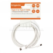 Kingavon USB-C to USB-C Charge & Transfer Cable 2m