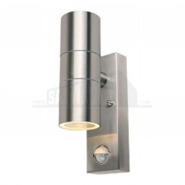 Powermaster Dual Illumination PIR SENSOR Wall Light Stainless Steel