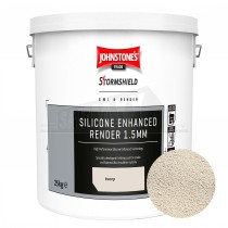 Johnstone's Stormshield Silicone Enhanced Render 1.5mm 25kg Tub - IVORY
