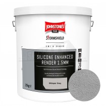 Johnstone's Stormshield Silicone Enhanced Render 1.5mm 25kg Tub - WHISPER GREY