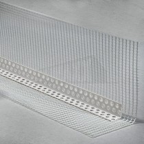 PVC PLASTIC THIN COAT Corner Bead With Mesh 100 x 100mm 2.5m