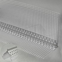 PVC PLASTIC Render 6mm Corner Bead Extended Arris Mesh 80 x 120 2.5m