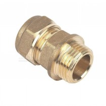 Compression Brass Male Iron Coupling 15mm x 3/8"