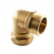 Compression Brass Male Iron 90degree Elbow (Bend) 15mm x 1/2"