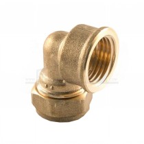 Compression Brass Female Iron 90degree Elbow (Bend) 15mm x 1/2"