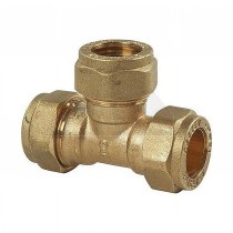 Compression Brass Equal Tee 15mm