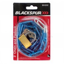 Blackspur 3Ft (900mm) Sleeved Chain and Padlock Set