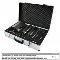 Abracs 3pc Dry Diamond Core Bit Set Case (38/52/117mm) + 6 Accessories