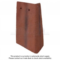 Marley Plain Concrete Roof Tile 90deg Angle LEFT Hand Old English Red (Smooth)
