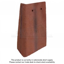 Marley Plain Concrete Roof Tile 90deg Angle RIGHT Hand Old English Red (Smooth)