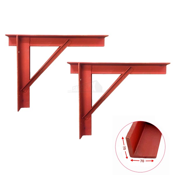 Gallows Brackets HEAVY DUTY Angle Steel PAIR Red Oxide Coated (375x490)