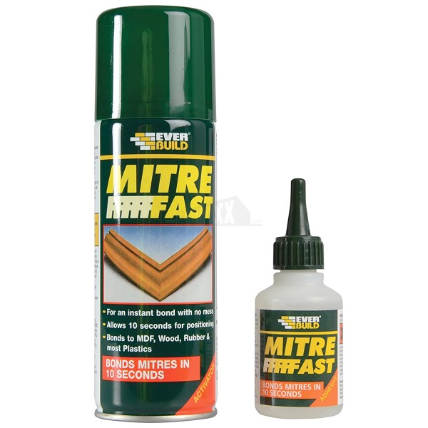 Everbuild Mitre Fast Bonding Kit (1x 200ml Activator + 1x 50g Superglue)