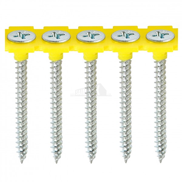 Collated Twin Threaded Drywall Screws Zinc Plated 42mm 1000pc