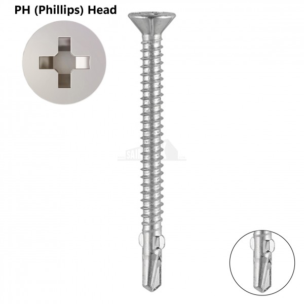 Timco Phillips Recess Wing Tip Self Drilling Screws (For fixing wood to Steel up 5mm thick)