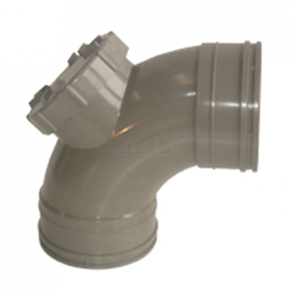 110mm Solvent Grey (Rodding) Access Bend 92.5 degree Double Socket
